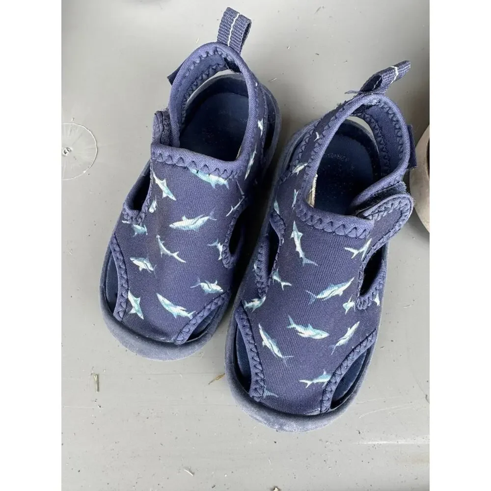 Boys swimming shoes size 5 blue sharks swim wear